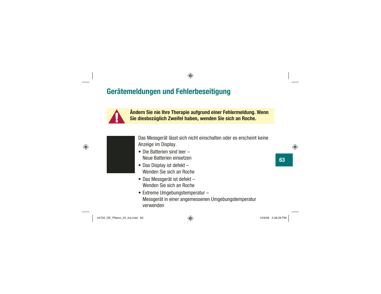 Gerätemeldungen und fehlerbeseitigung | Акку-Чек Перформа Нано User Manual | Page 147 / 332