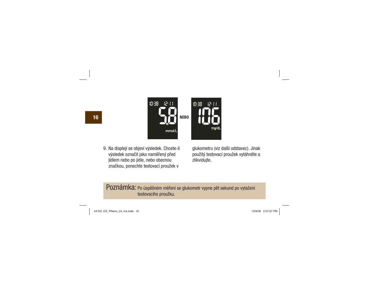 Poznámka | Акку-Чек Перформа Нано User Manual | Page 182 / 332