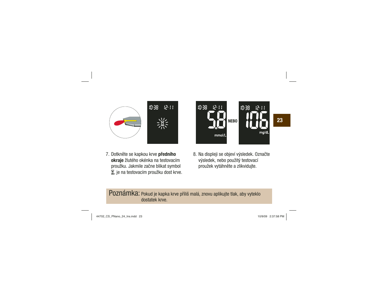 Poznámka | Акку-Чек Перформа Нано User Manual | Page 189 / 332