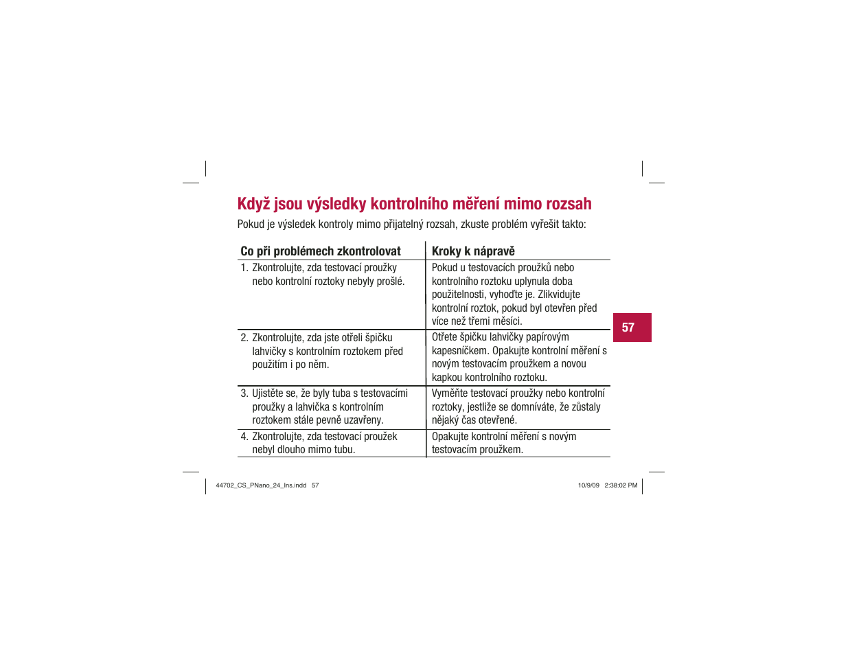 Když jsou výsledky kontrolního měření mimo rozsah | Акку-Чек Перформа Нано User Manual | Page 223 / 332