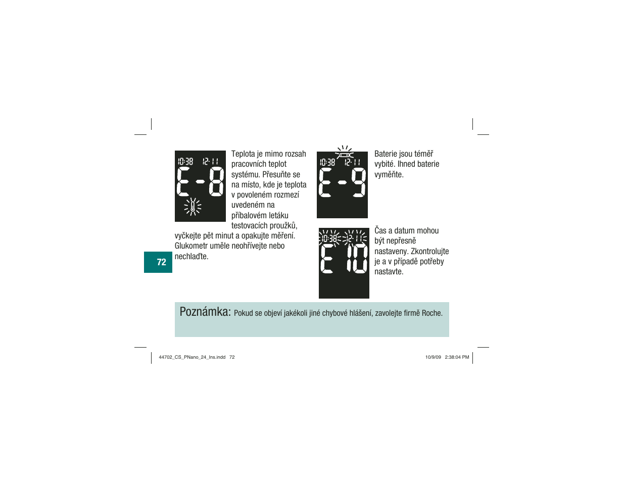 Poznámka | Акку-Чек Перформа Нано User Manual | Page 238 / 332
