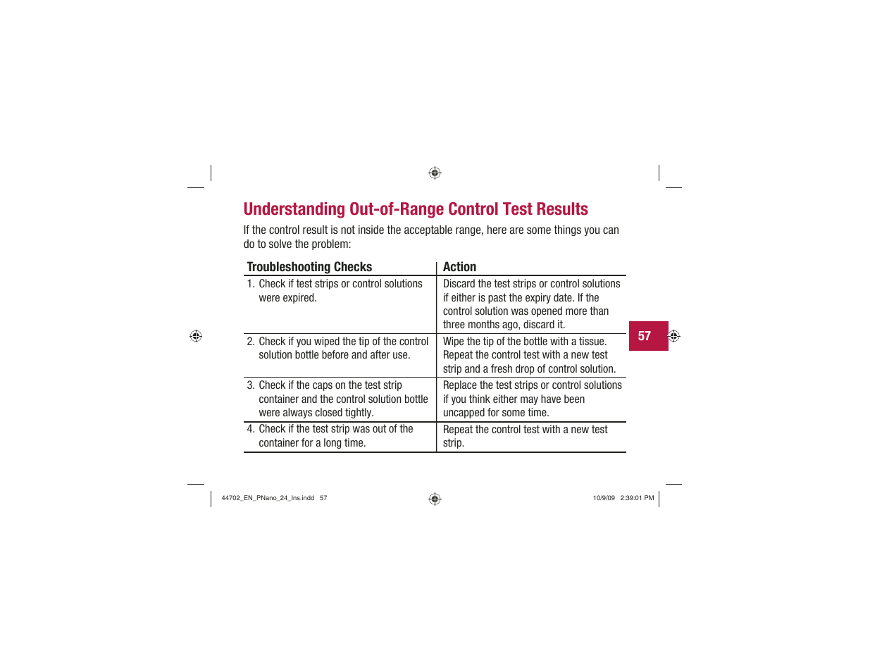 Understanding out-of-range control test results | Акку-Чек Перформа Нано User Manual | Page 59 / 332