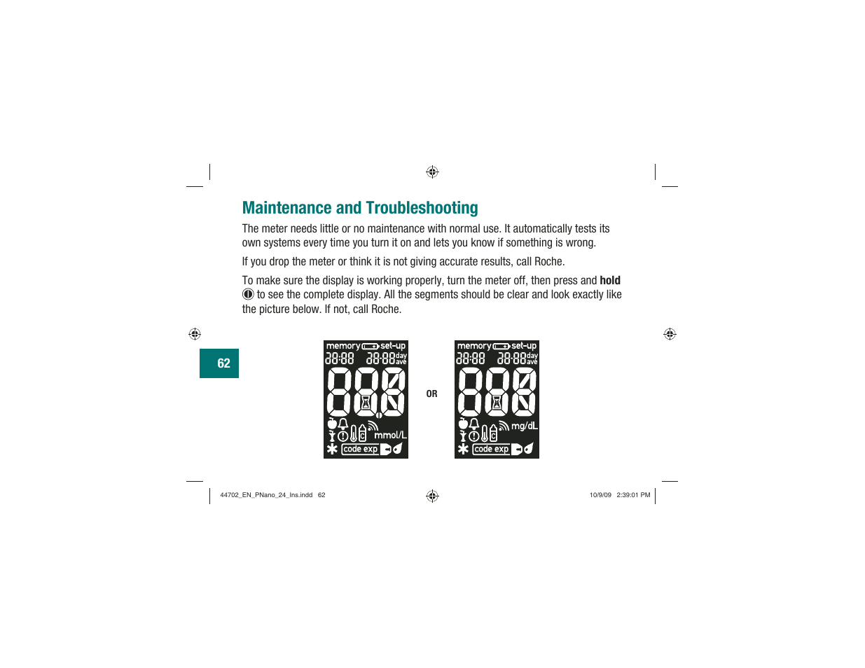 Maintenance and troubleshooting | Акку-Чек Перформа Нано User Manual | Page 64 / 332