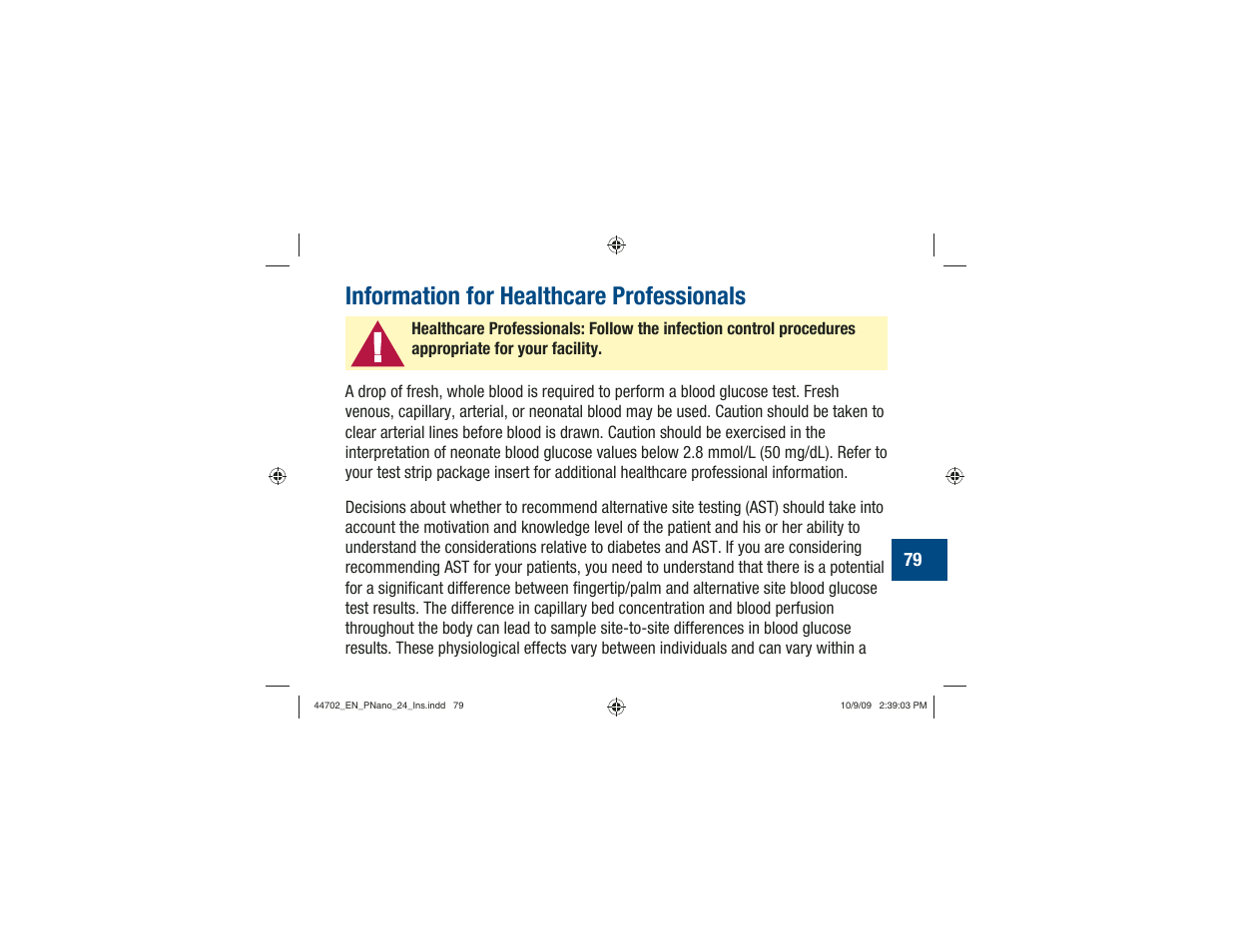 Information for healthcare professionals | Акку-Чек Перформа Нано User Manual | Page 81 / 332