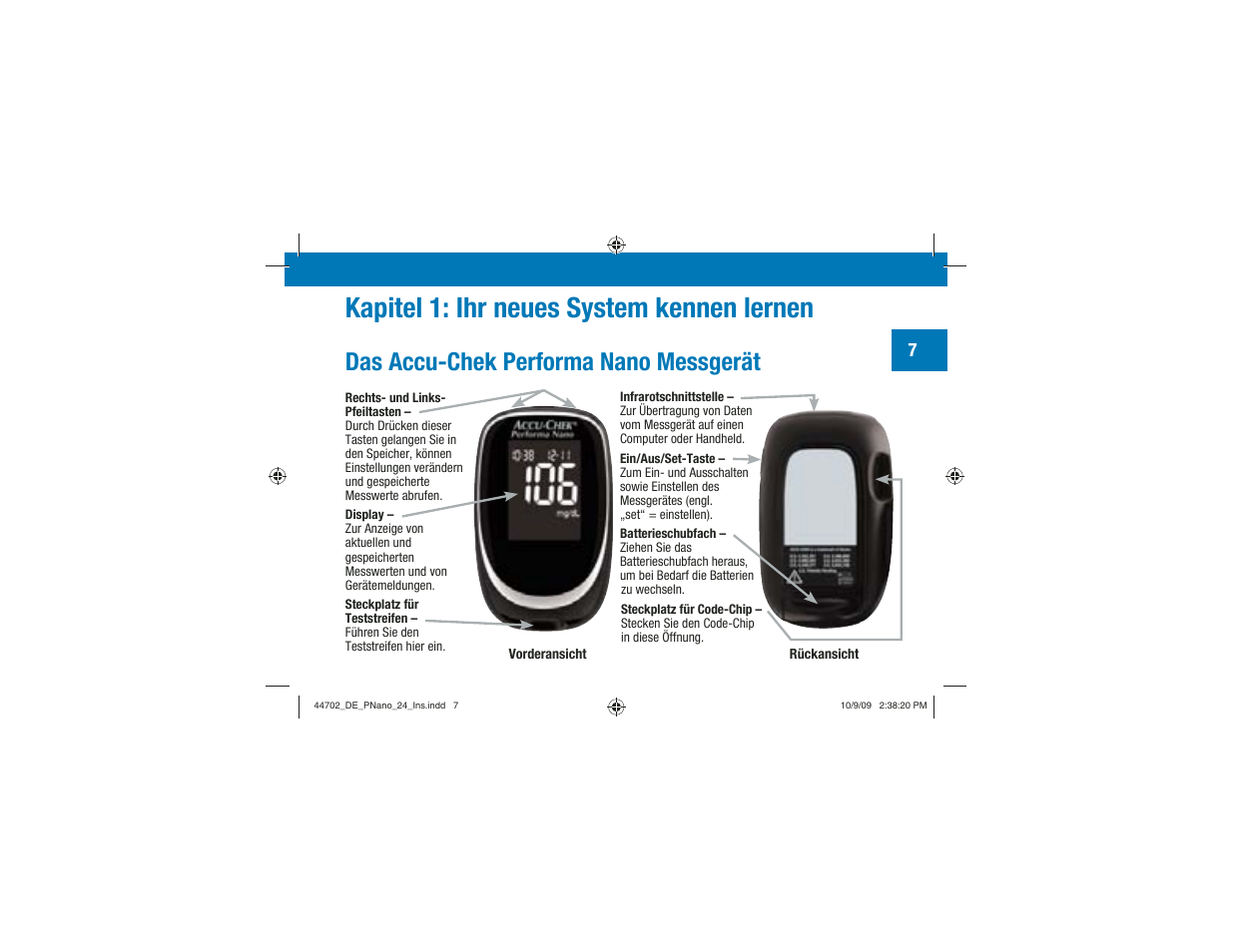 Kapitel 1: ihr neues system kennen lernen, Das accu-chek performa nano messgerät | Акку-Чек Перформа Нано User Manual | Page 91 / 332