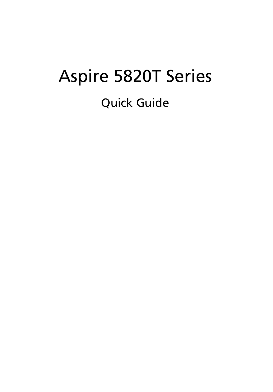 English, Aspire 5820t series | Acer Aspire 5820TZG User Manual | Page 3 / 326