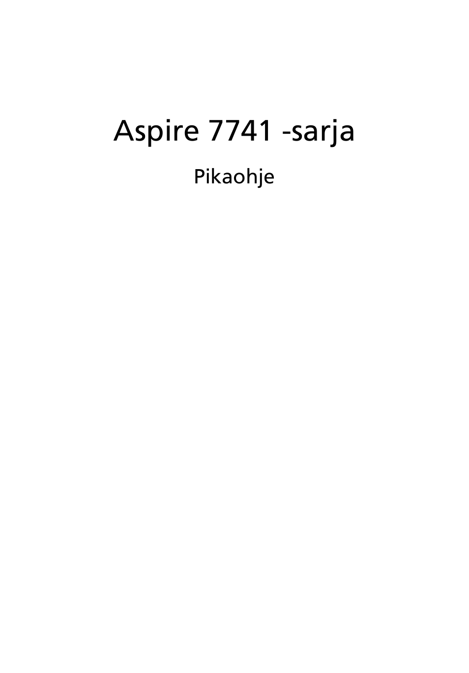 Suomi, Aspire 7741 -sarja | Acer Aspire 7741ZG User Manual | Page 105 / 313