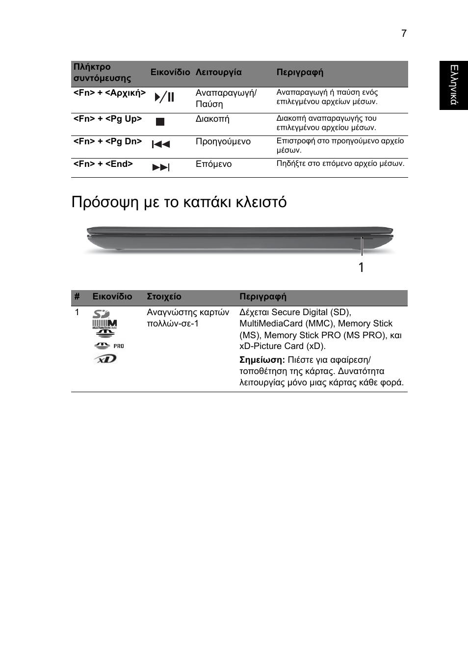 Πρόσοψη με το καπάκι κλειστό | Acer Aspire 7741ZG User Manual | Page 241 / 313