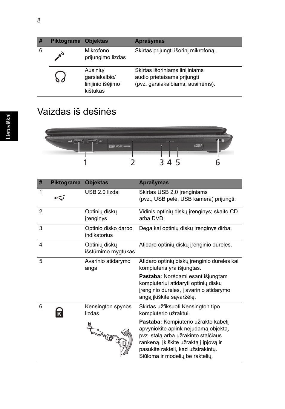 Vaizdas iš dešinės | Acer Aspire 5552G User Manual | Page 232 / 314