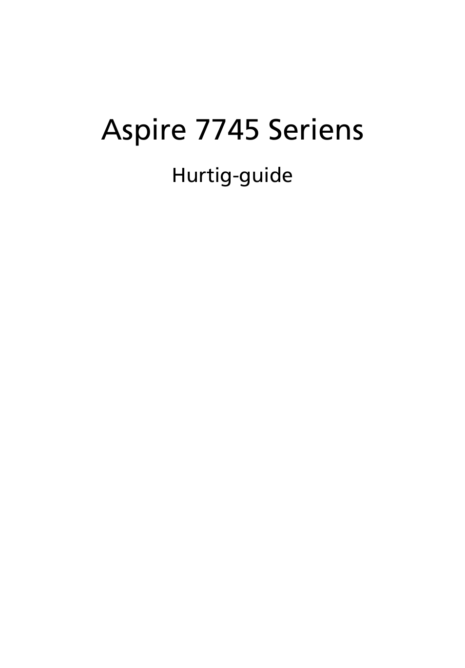 Dansk, Aspire 7745 seriens | Acer Aspire 7745Z User Manual | Page 101 / 376