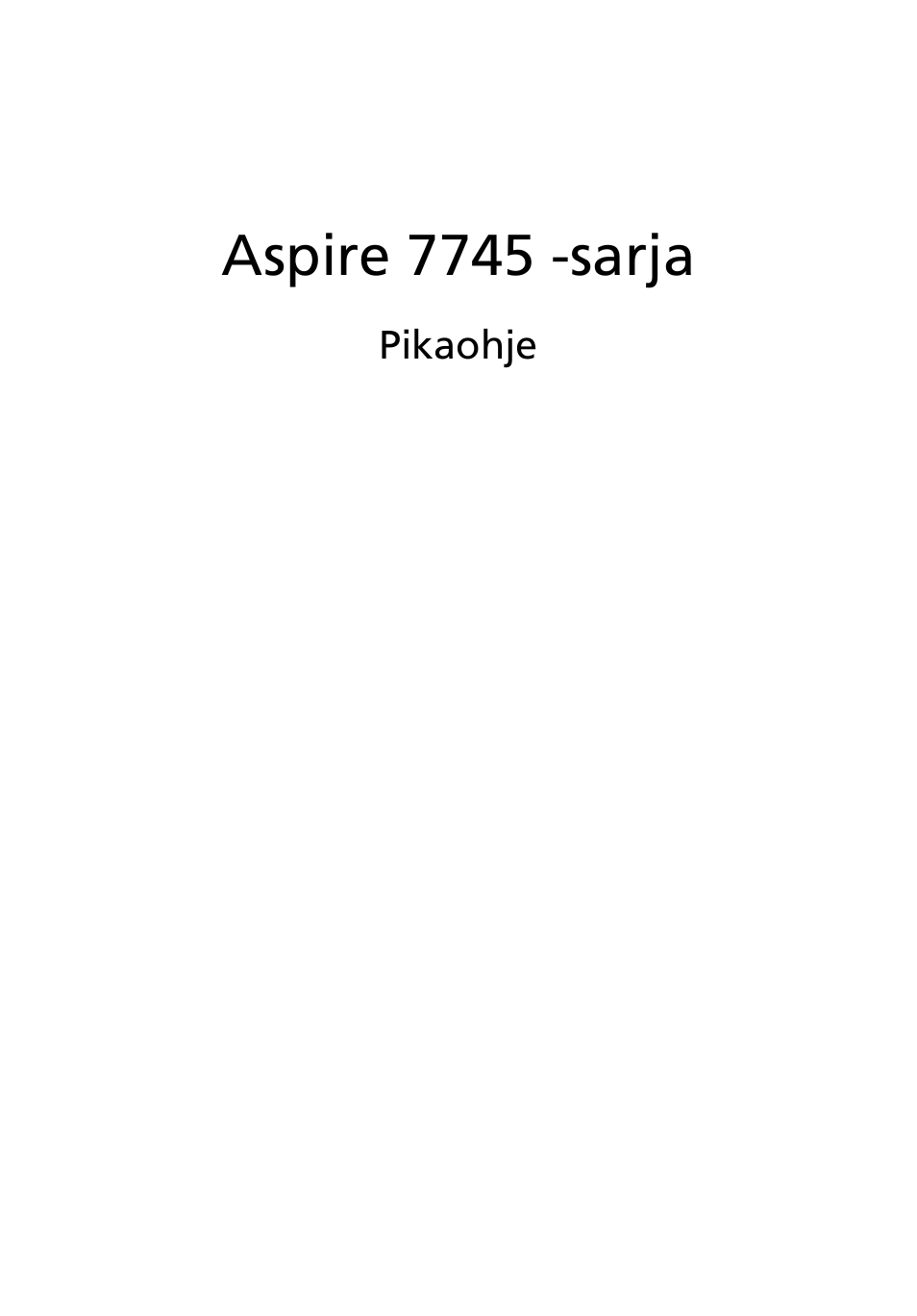 Suomi, Aspire 7745 -sarja | Acer Aspire 7745Z User Manual | Page 125 / 376
