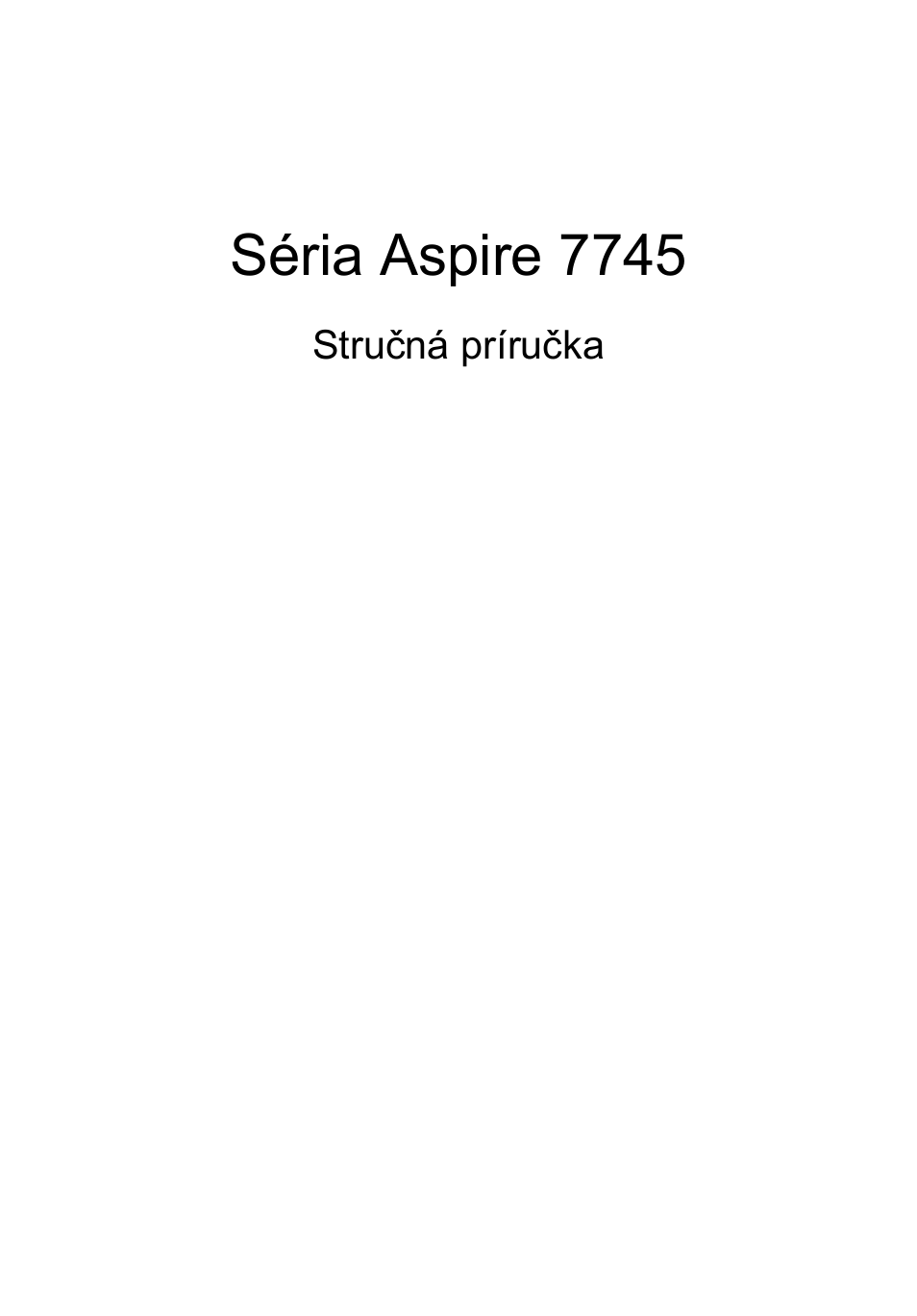 Slovenčina, Séria aspire 7745 | Acer Aspire 7745Z User Manual | Page 185 / 376