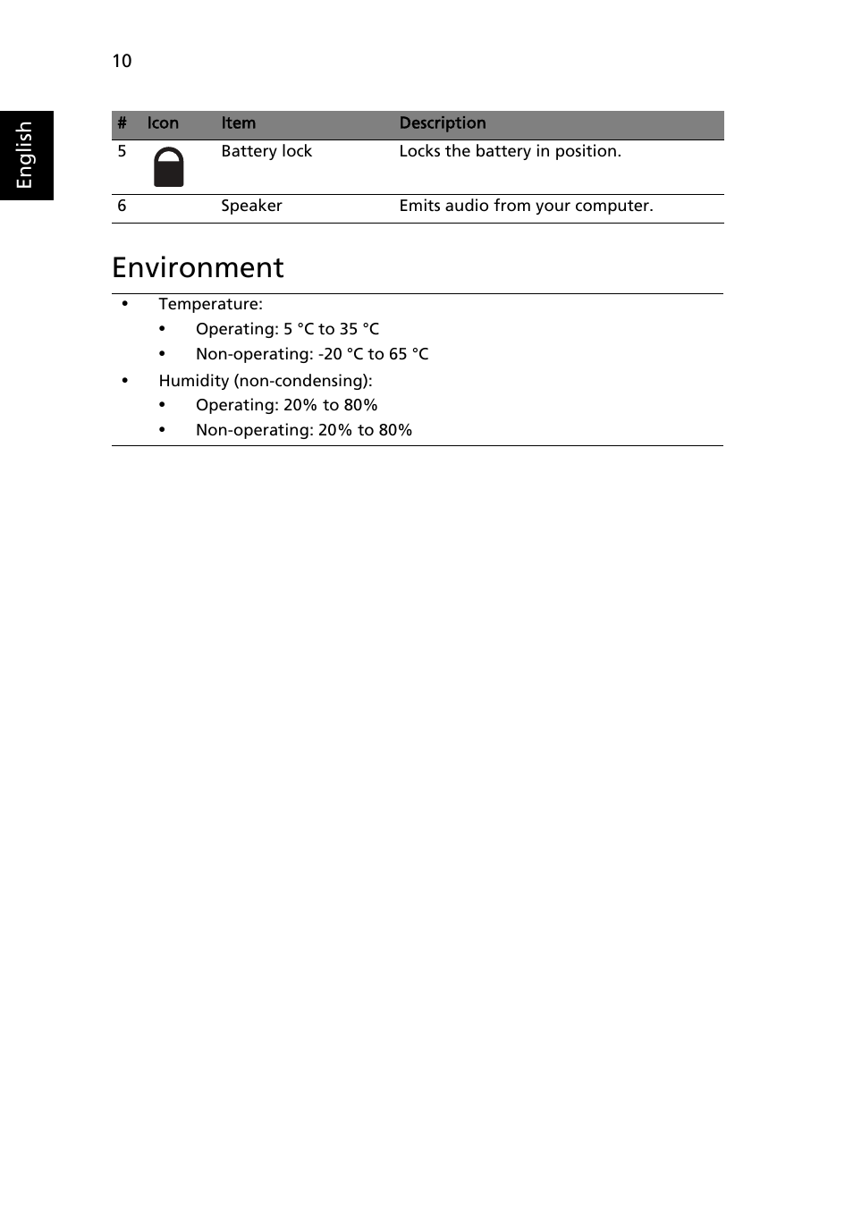 Environment | Acer AOHAPPY2 User Manual | Page 12 / 318