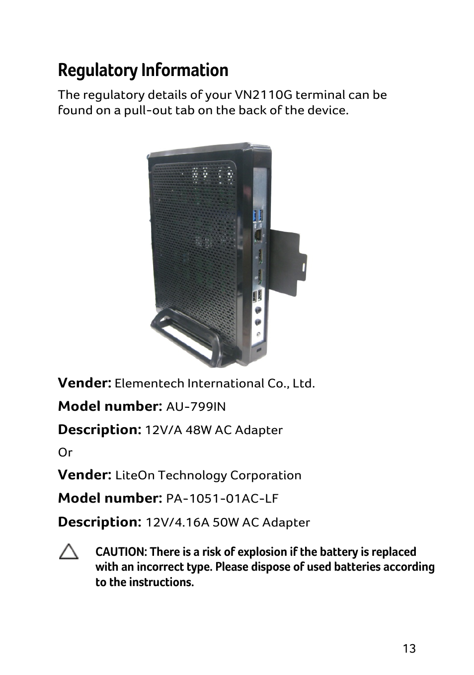 Regulatory information | Acer X1240 User Manual | Page 15 / 130