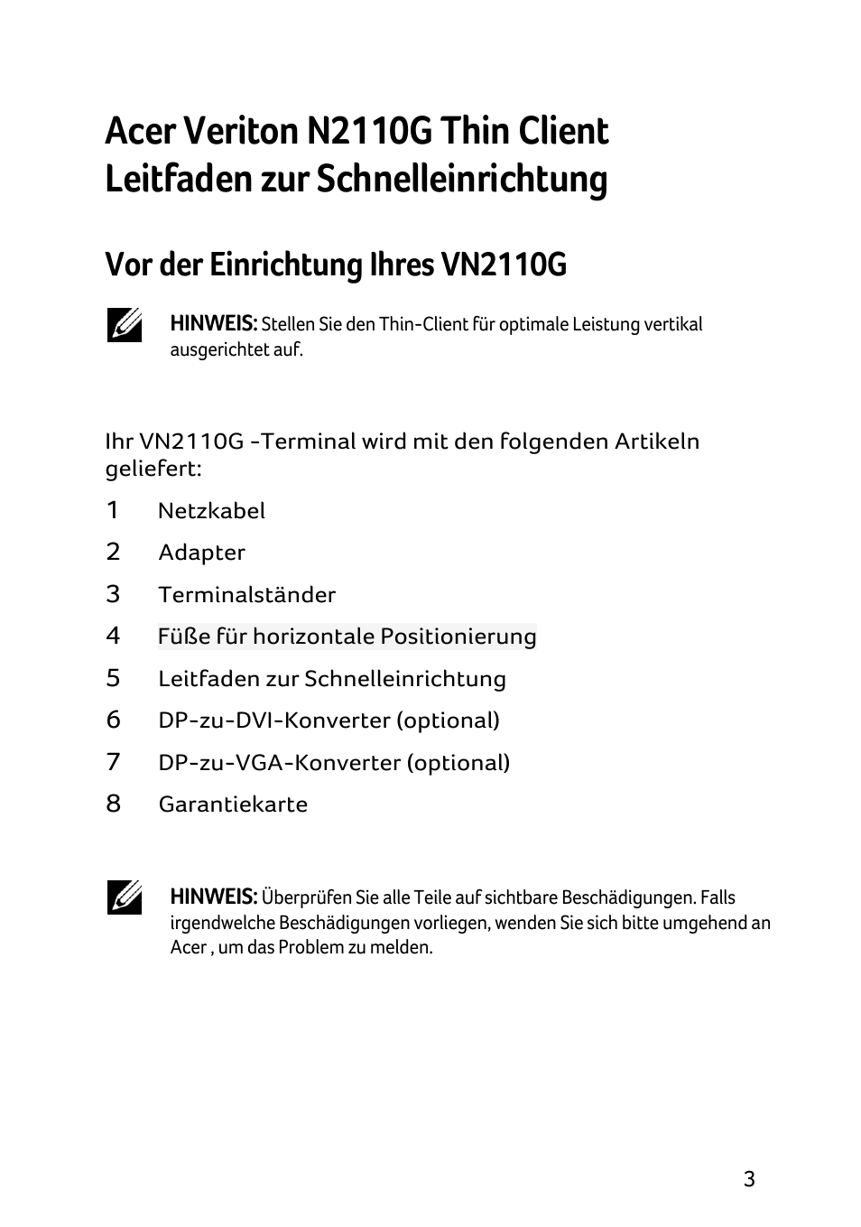 Vor der einrichtung ihres vn2110g | Acer X1240 User Manual | Page 19 / 130