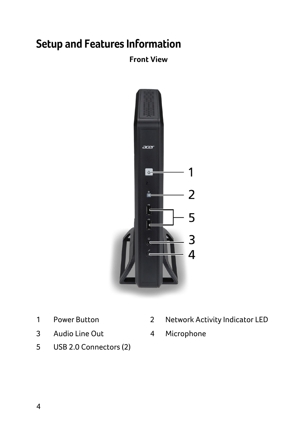 Setup and features information | Acer X1240 User Manual | Page 6 / 130