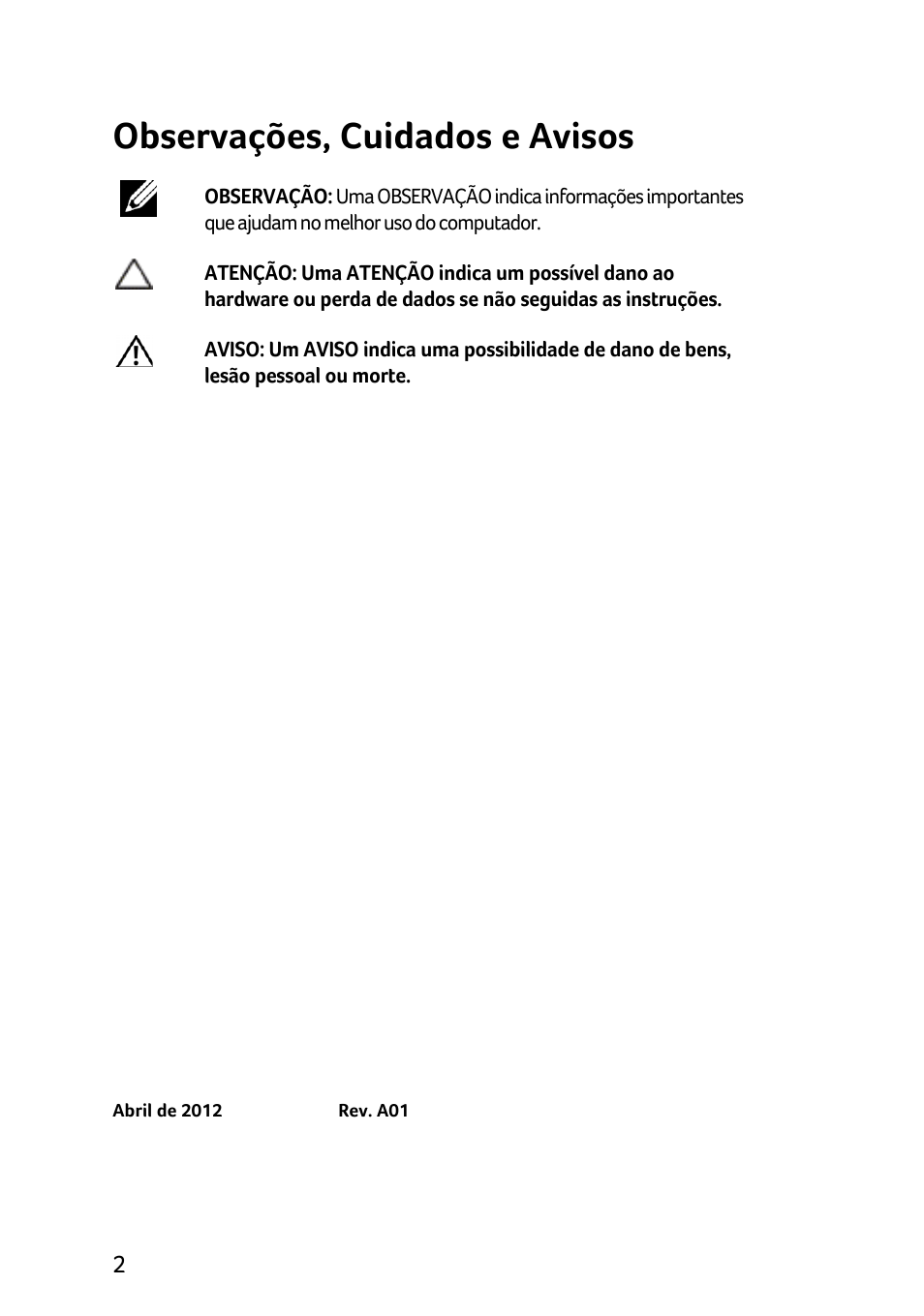 Observações, cuidados e avisos | Acer X1240 User Manual | Page 60 / 130