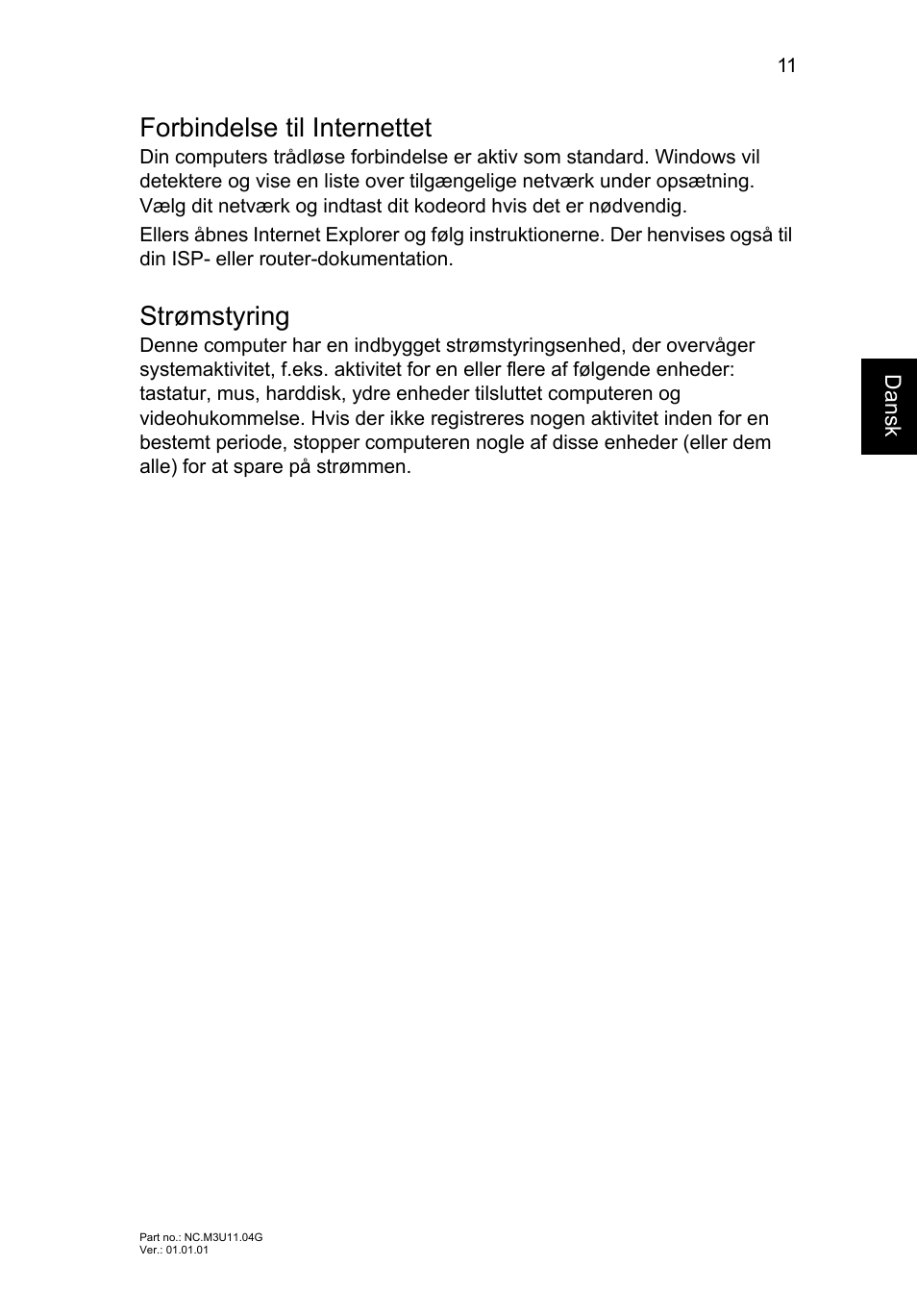 Forbindelse til internettet, Strømstyring | Acer Aspire V5-471PG User Manual | Page 110 / 357