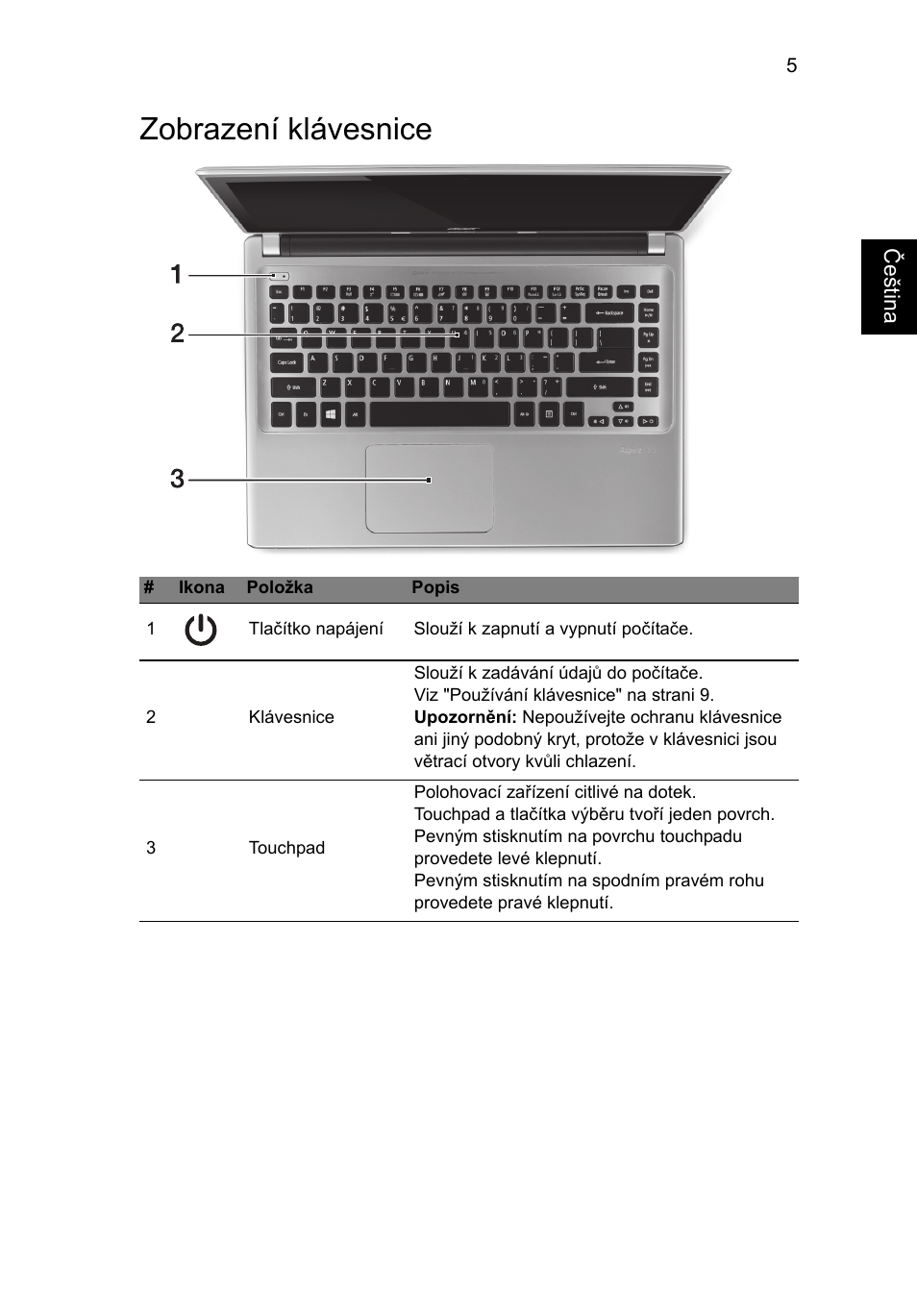 Zobrazení klávesnice | Acer Aspire V5-471PG User Manual | Page 176 / 357