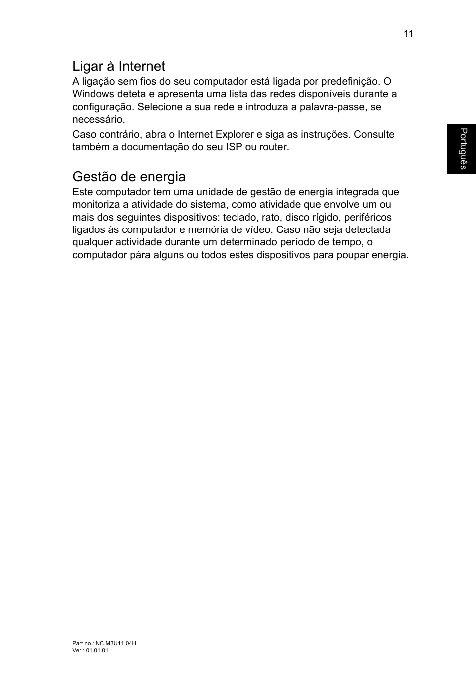 Ligar à internet, Gestão de energia | Acer Aspire V5-471PG User Manual | Page 74 / 357