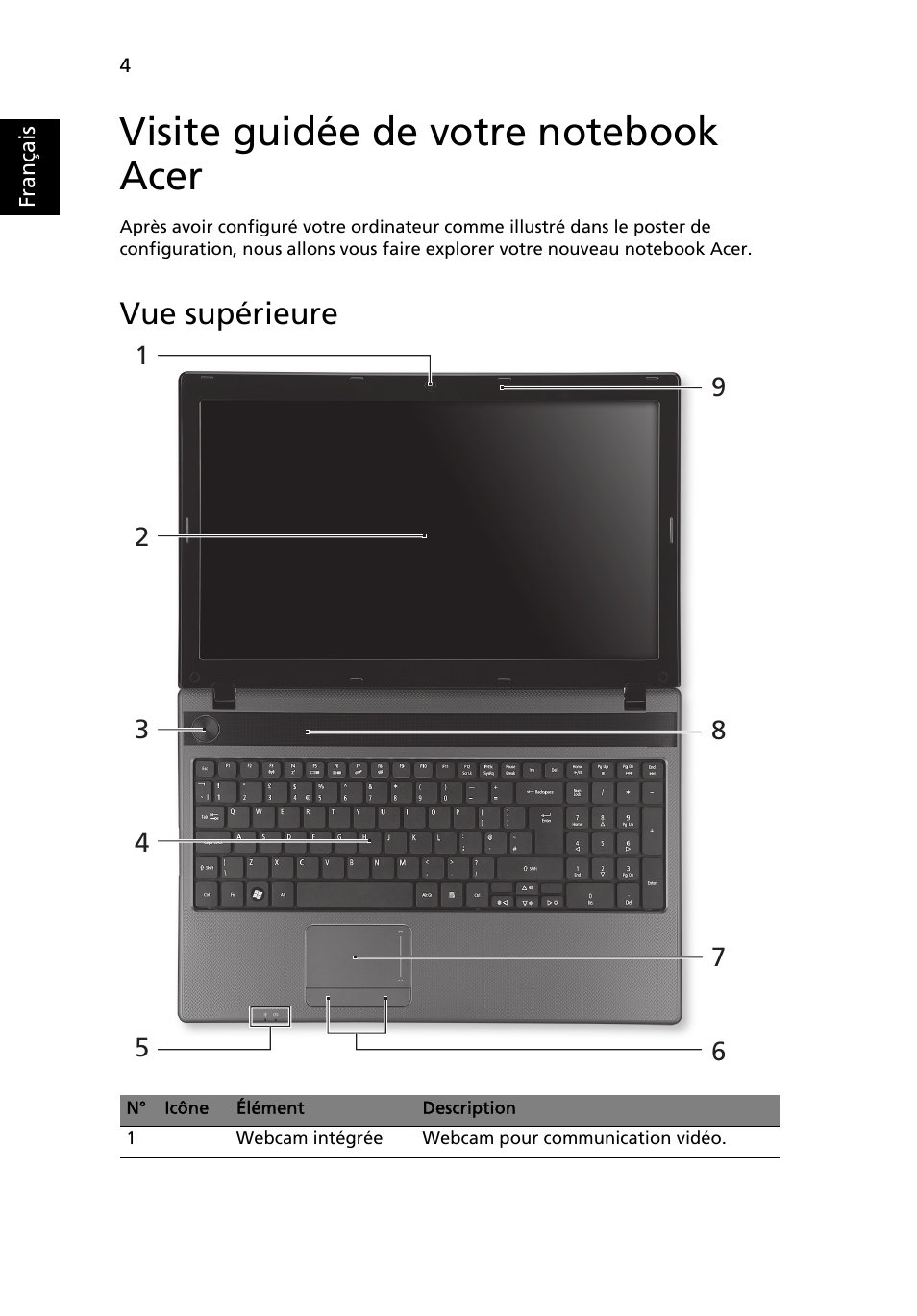 Visite guidée de votre notebook acer, Vue supérieure | Acer Aspire 5250 User Manual | Page 16 / 315