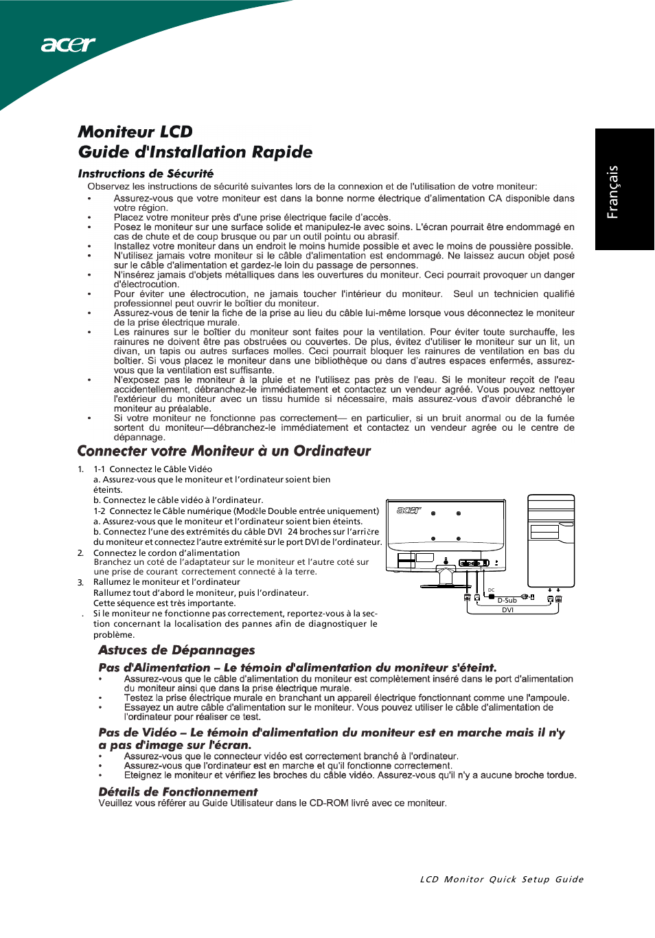 Fr an ça is | Acer S191HQL User Manual | Page 11 / 32