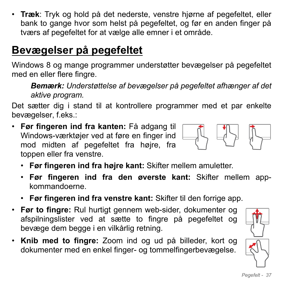 Bevægelser på pegefeltet | Acer Aspire V5-571PG User Manual | Page 1019 / 3604