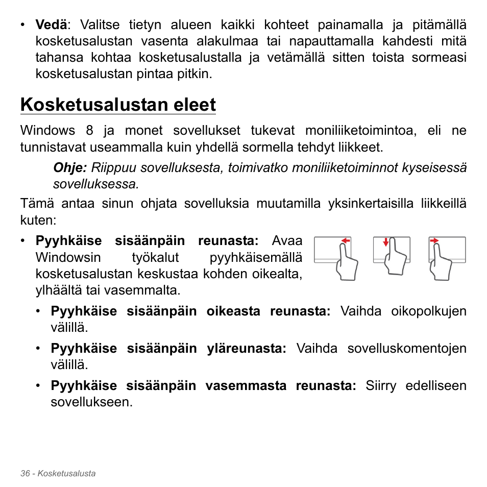 Kosketusalustan eleet | Acer Aspire V5-571PG User Manual | Page 1252 / 3604