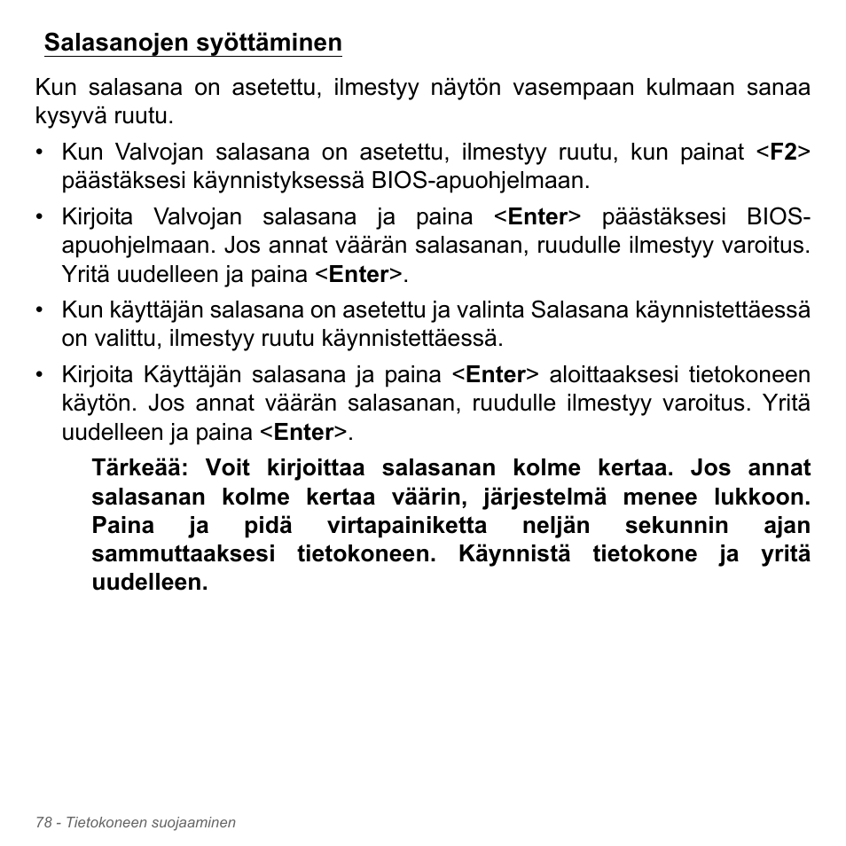 Salasanojen syöttäminen | Acer Aspire V5-571PG User Manual | Page 1294 / 3604