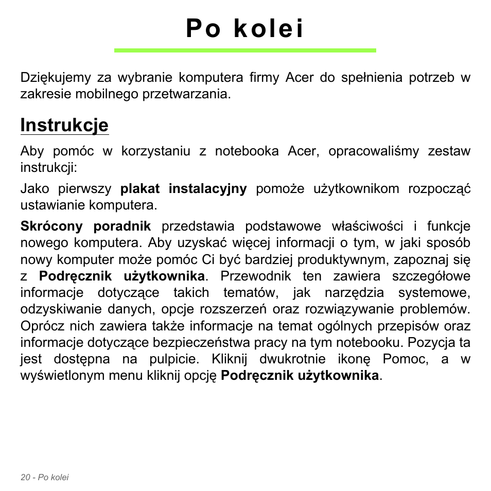 Po kolei, Instrukcje | Acer Aspire V5-571PG User Manual | Page 1490 / 3604