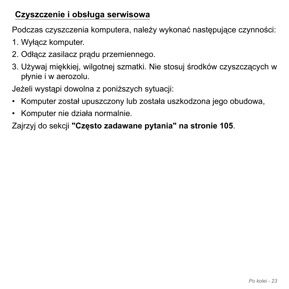 Czyszczenie i obsługa serwisowa | Acer Aspire V5-571PG User Manual | Page 1493 / 3604