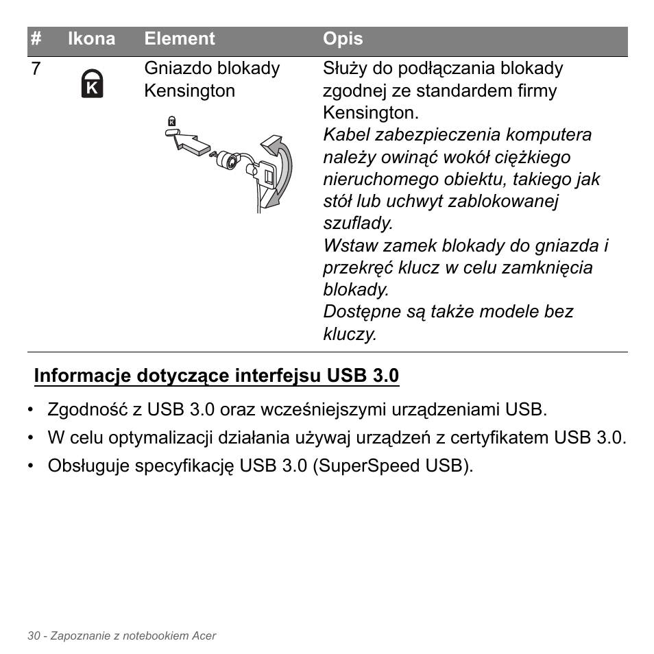 Informacje dotyczące interfejsu usb 3.0 | Acer Aspire V5-571PG User Manual | Page 1500 / 3604