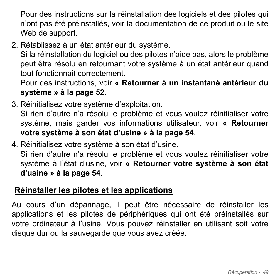 Réinstaller les pilotes et les applications, Réinstaller les pilotes et les, Applications | Acer Aspire V5-571PG User Manual | Page 163 / 3604