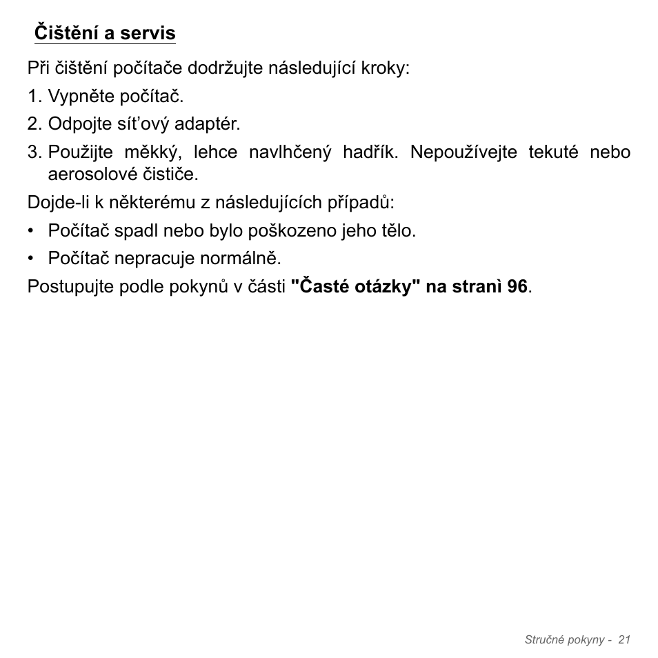 Čištění a servis | Acer Aspire V5-571PG User Manual | Page 1743 / 3604