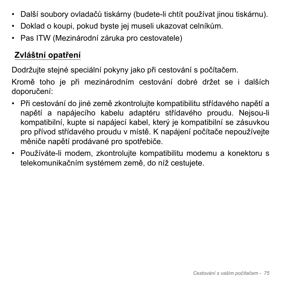 Zvláštní opatření | Acer Aspire V5-571PG User Manual | Page 1797 / 3604