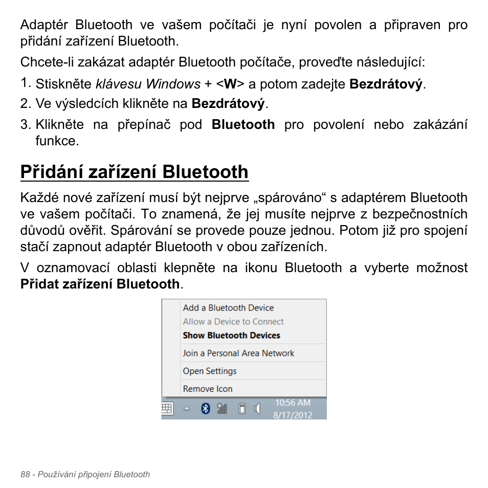 Přidání zařízení bluetooth | Acer Aspire V5-571PG User Manual | Page 1810 / 3604