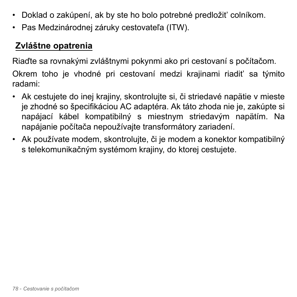 Zvláštne opatrenia | Acer Aspire V5-571PG User Manual | Page 1918 / 3604