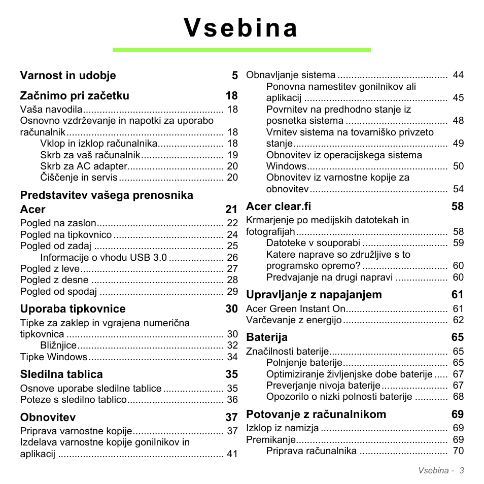 Vsebina | Acer Aspire V5-571PG User Manual | Page 1963 / 3604