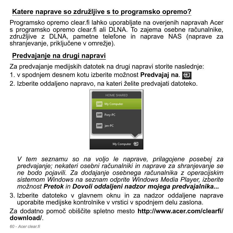 Predvajanje na drugi napravi | Acer Aspire V5-571PG User Manual | Page 2020 / 3604