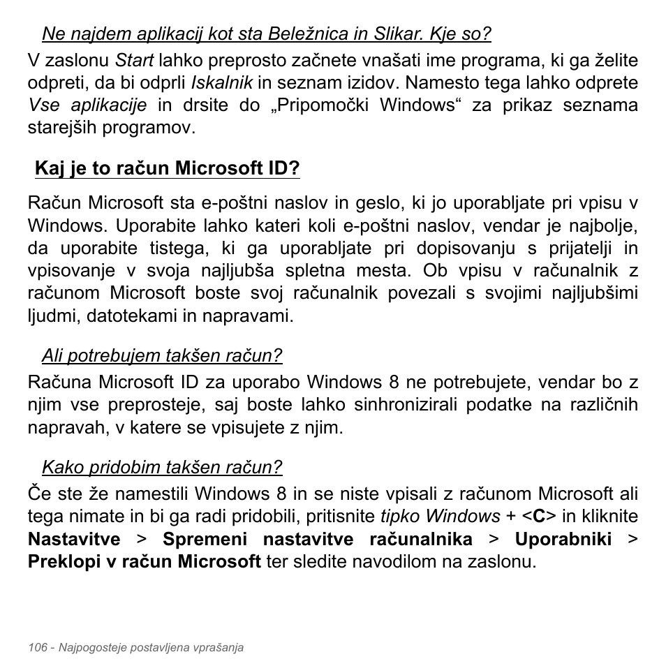 Kaj je to račun microsoft id | Acer Aspire V5-571PG User Manual | Page 2066 / 3604