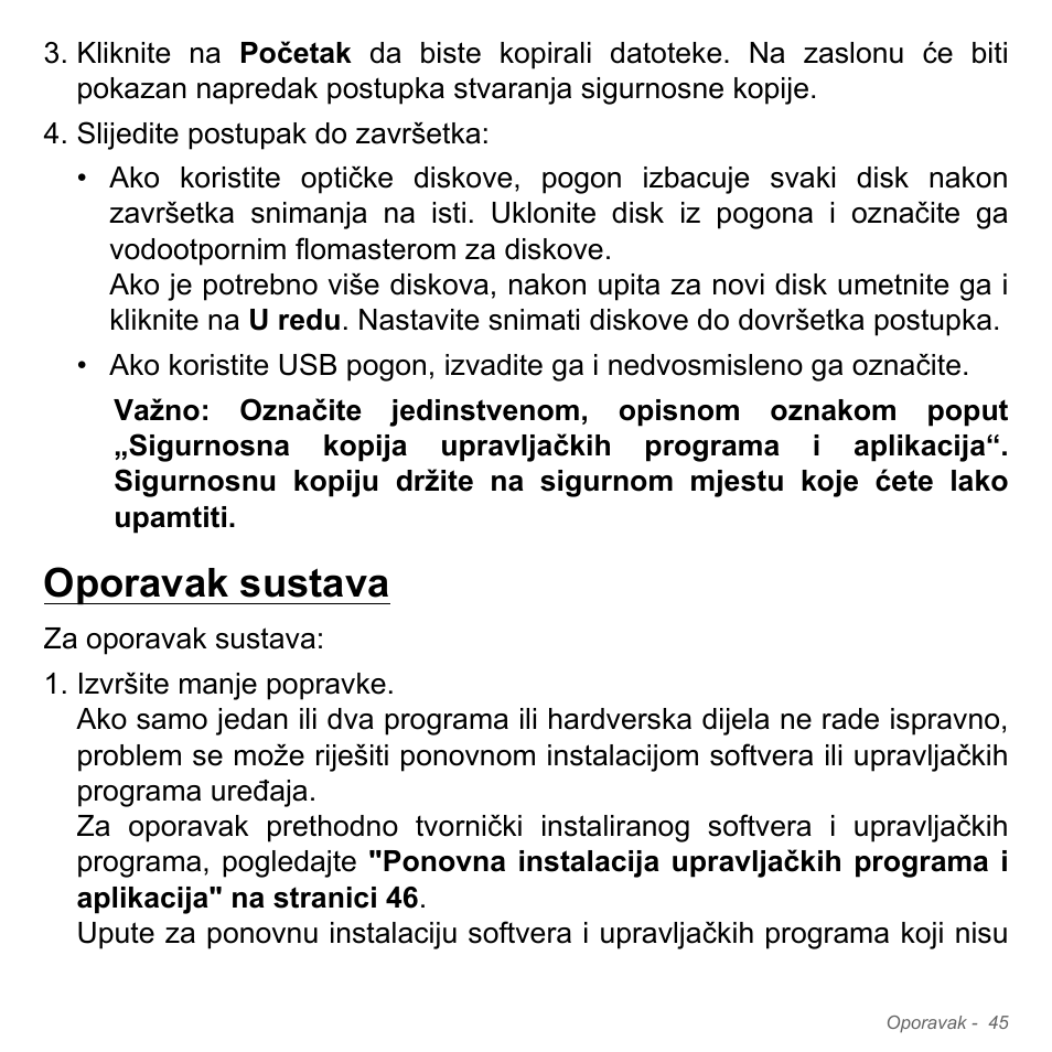 Oporavak sustava | Acer Aspire V5-571PG User Manual | Page 2121 / 3604