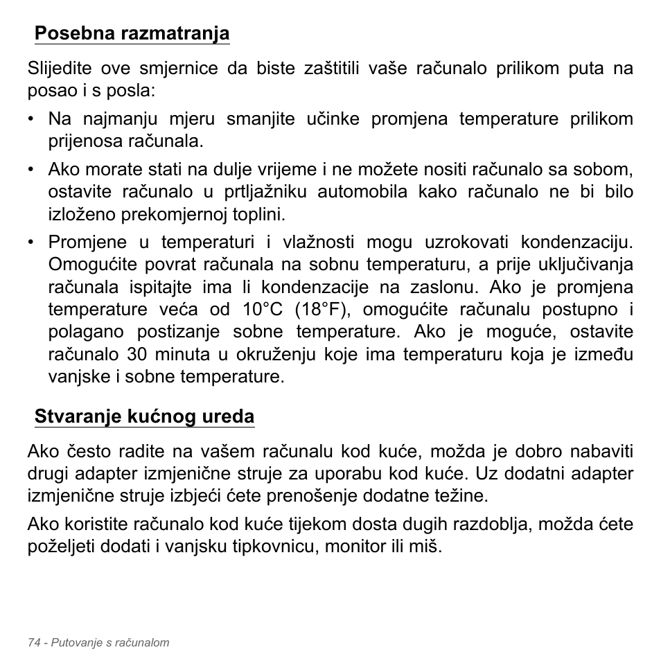 Posebna razmatranja, Stvaranje kućnog ureda, Posebna razmatranja stvaranje kućnog ureda | Acer Aspire V5-571PG User Manual | Page 2150 / 3604