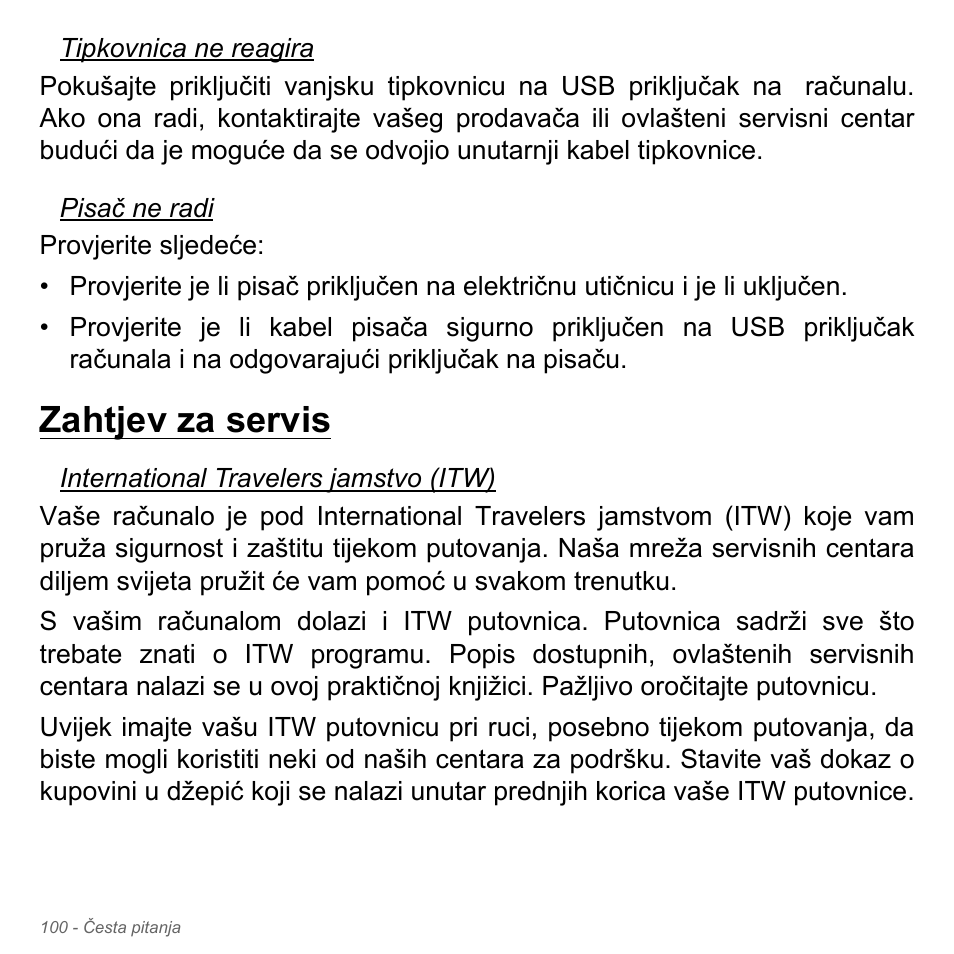 Zahtjev za servis | Acer Aspire V5-571PG User Manual | Page 2176 / 3604