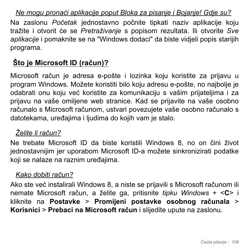 Što je microsoft id (račun) | Acer Aspire V5-571PG User Manual | Page 2185 / 3604
