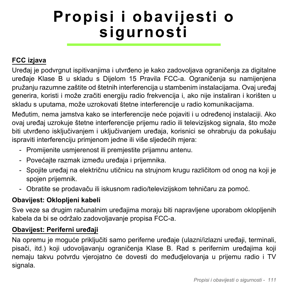 Propisi i obavijesti o sigurnosti | Acer Aspire V5-571PG User Manual | Page 2187 / 3604