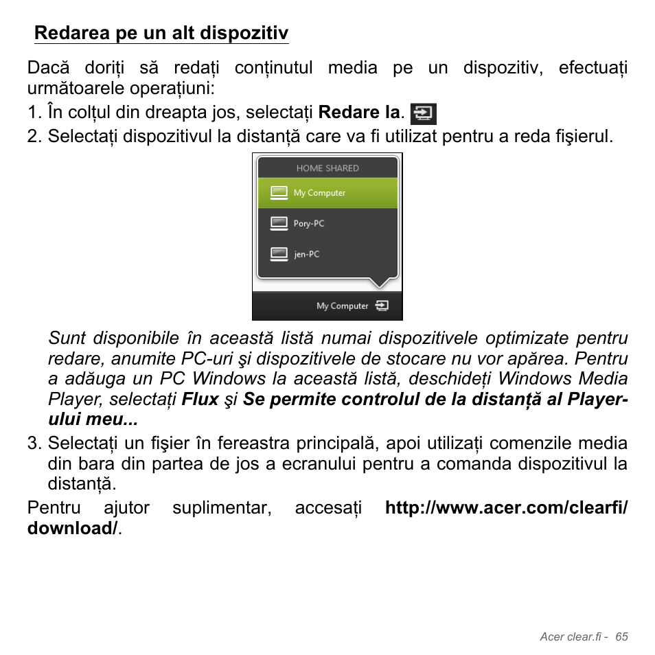 Redarea pe un alt dispozitiv | Acer Aspire V5-571PG User Manual | Page 2261 / 3604