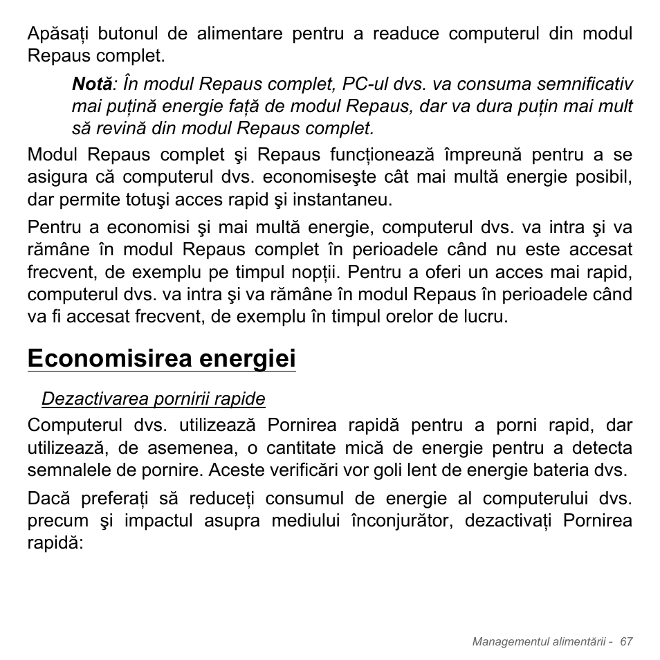 Economisirea energiei | Acer Aspire V5-571PG User Manual | Page 2263 / 3604