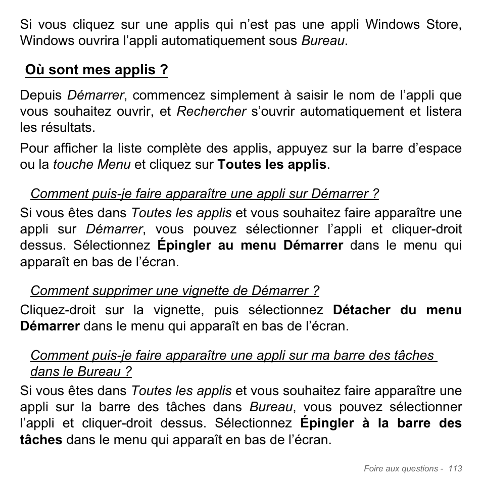 Où sont mes applis | Acer Aspire V5-571PG User Manual | Page 227 / 3604