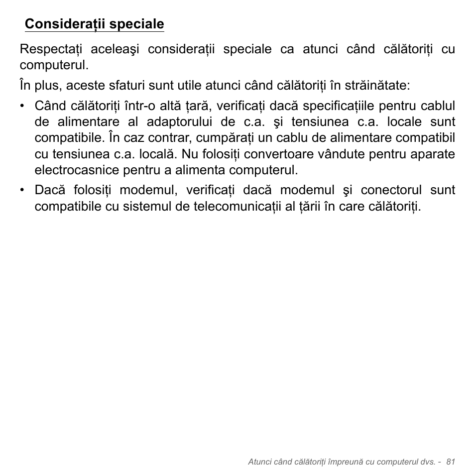 Consideraţii speciale | Acer Aspire V5-571PG User Manual | Page 2277 / 3604