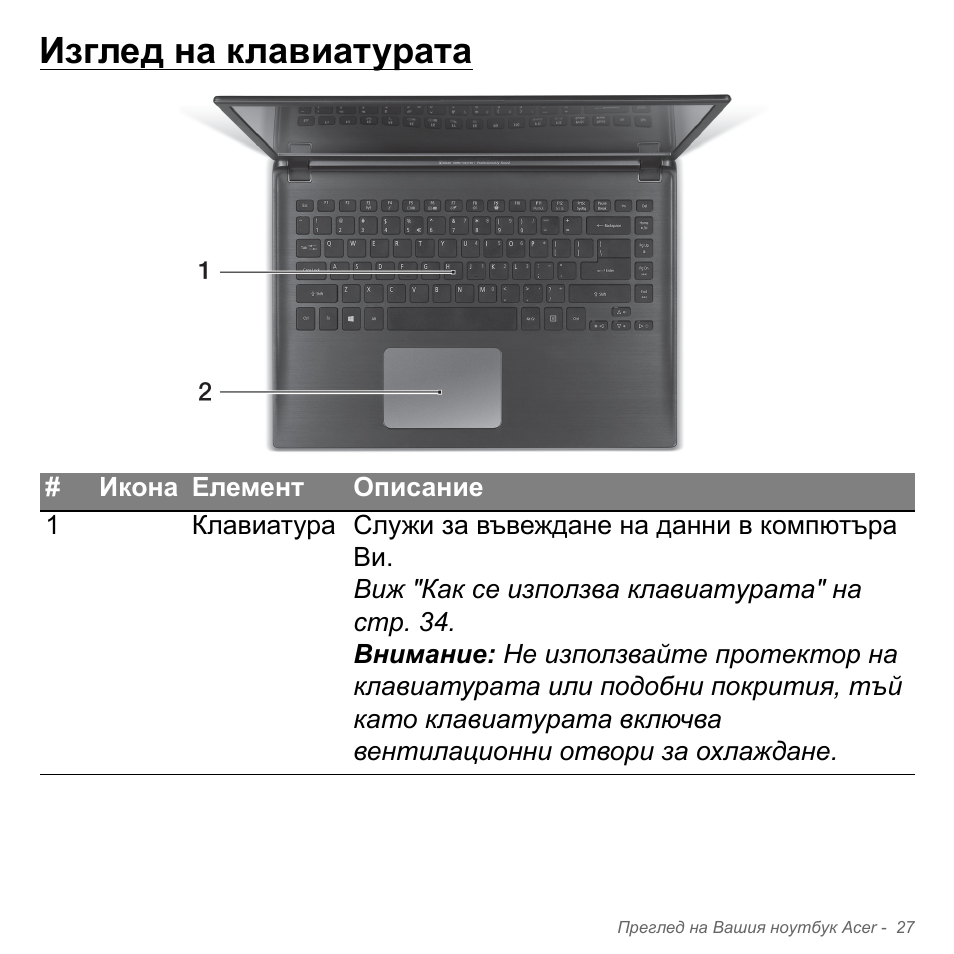 Изглед на клавиатурата | Acer Aspire V5-571PG User Manual | Page 2347 / 3604